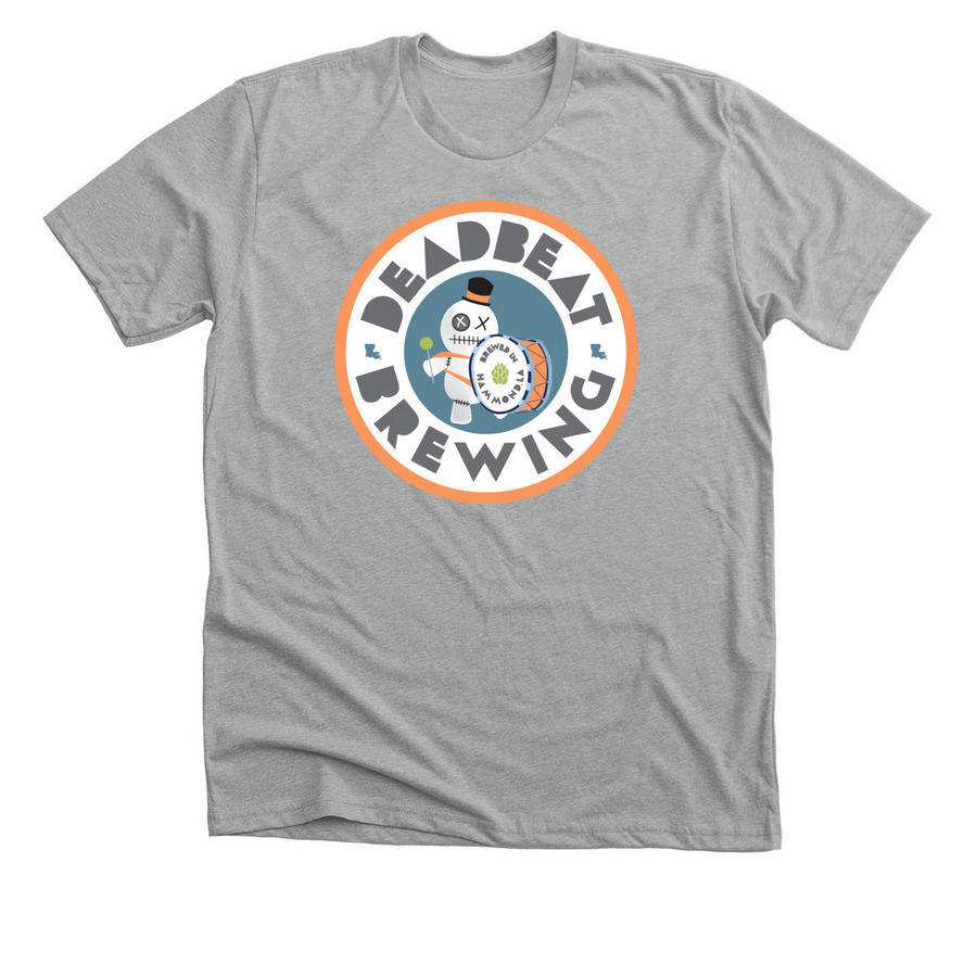 Deadbeat Brewing tshirt, a Athletic Heather Premium Unisex Tee