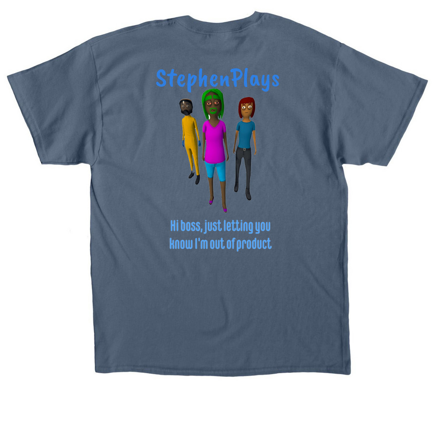 Blue Sarah's Gang, a Indigo Blue Classic Unisex Tee (back-view)