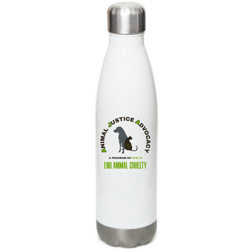 Animal Justice Advocacy, a White Stainless Steel Water Bottle