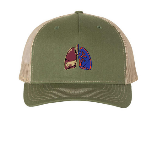 Hats, a Army Olive Green/ Tan Printed Five-Panel Trucker Cap