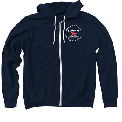 LaMancha - Making a Difference VOLUNTEERING, a Navy Zip Up Hoodie