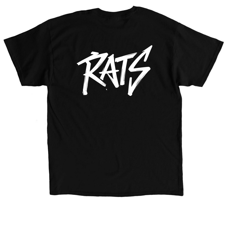 RATS Graphic Tee, a Black Classic Unisex Tee (back-view)