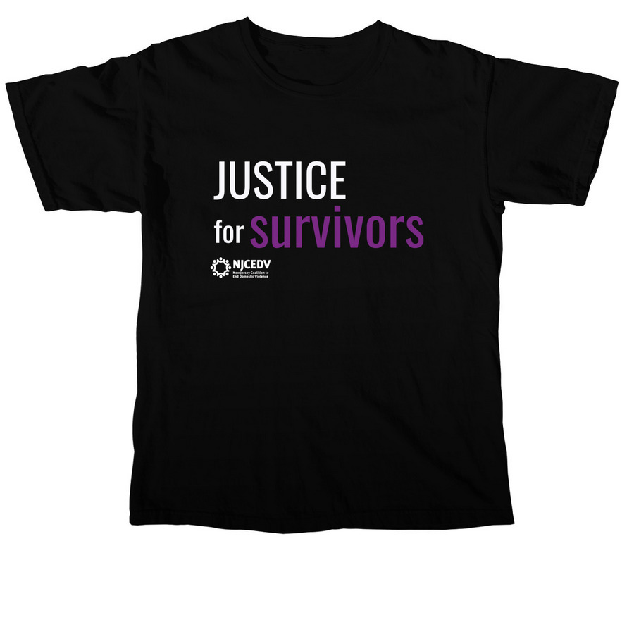 Justice for Survivors, a Black Comfort Colors Unisex Tee