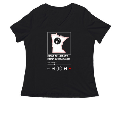 All-State MUSICIAN 2026-27, a Black Women's Relaxed V-Neck Tee