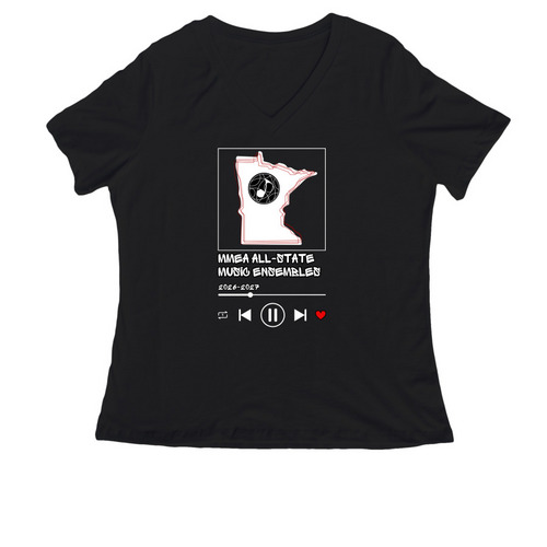 All-State MUSICIAN 2026-27, a Black Women's Relaxed V-Neck Tee
