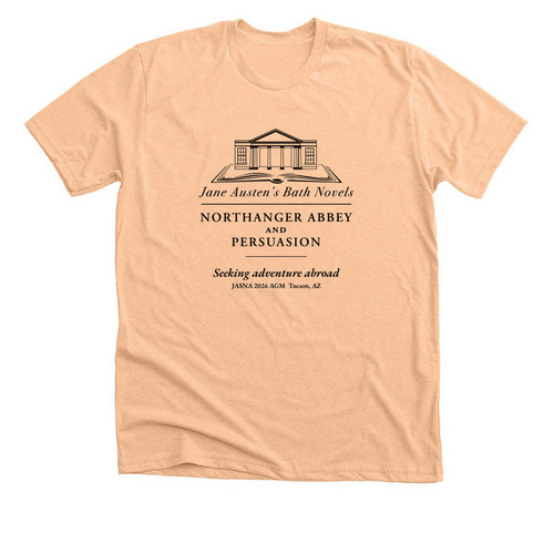Austen's Bath Novels 2026 Adventure, a Heather Peach Premium Unisex Tee