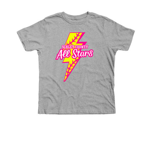 SC 10u Lightening Pink / Dark, a Athletic Heather Premium Youth Tee
