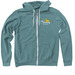 Henry?s Tarameg White Logo, a Heather Deep Teal Zip Up Hoodie