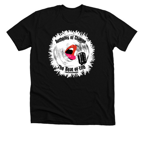 The Beat of Life - "Anthems of Change", a Solid Black Blend Premium Unisex Tee