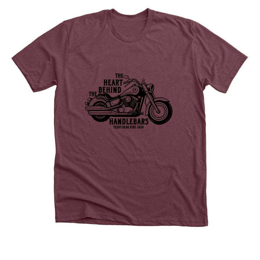 34th Annual Teddy Bear Ride, a Heather Maroon Premium Unisex Tee
