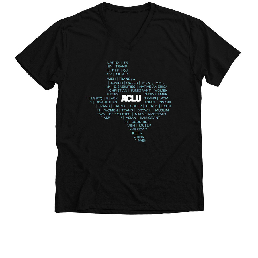 Texas Identities - Blue, a Solid Black Blend Premium V-Neck Tee