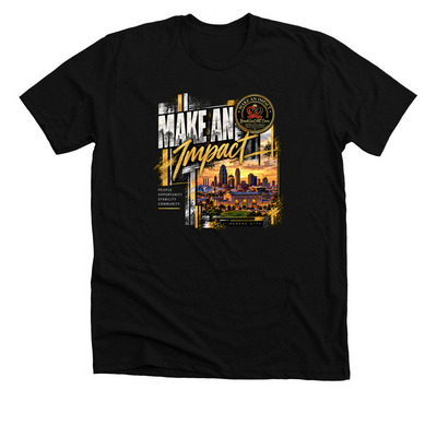 Make an Impact | Kansas City Edition, a Solid Black Blend Premium Unisex Tee