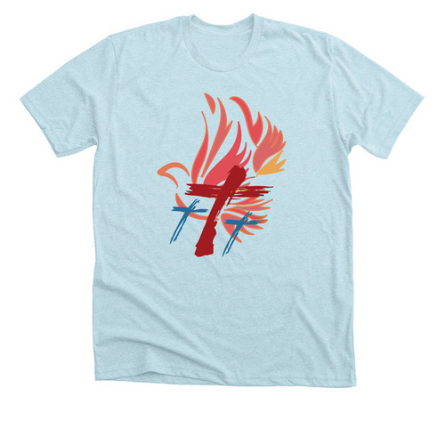 2023 Calvary logo (fixed version)&nbsp;, a Heather Ice Blue Premium Unisex Tee