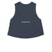 Red, White & FAFO, a Heather Navy Women's Cropped Racerback Tank (back-view)