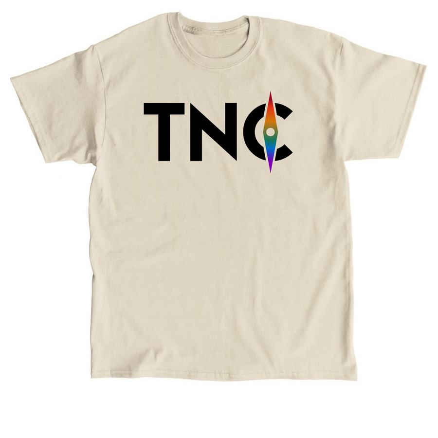 TNC - Black Initial Logo (w/ Rainbow Compass), a Sand Classic Unisex Tee