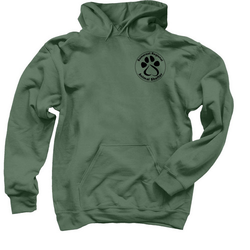 Adopt Save Love Fundraiser, a Military Green Pullover Hoodie