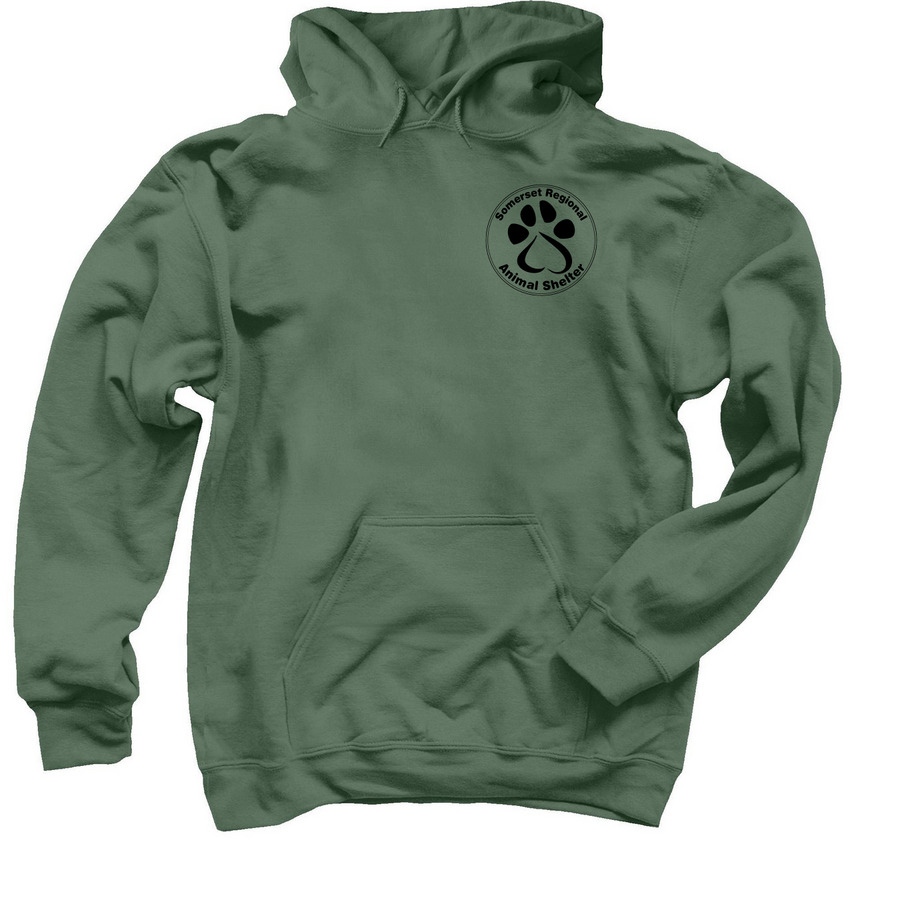 Adopt Save Love Fundraiser, a Military Green Pullover Hoodie