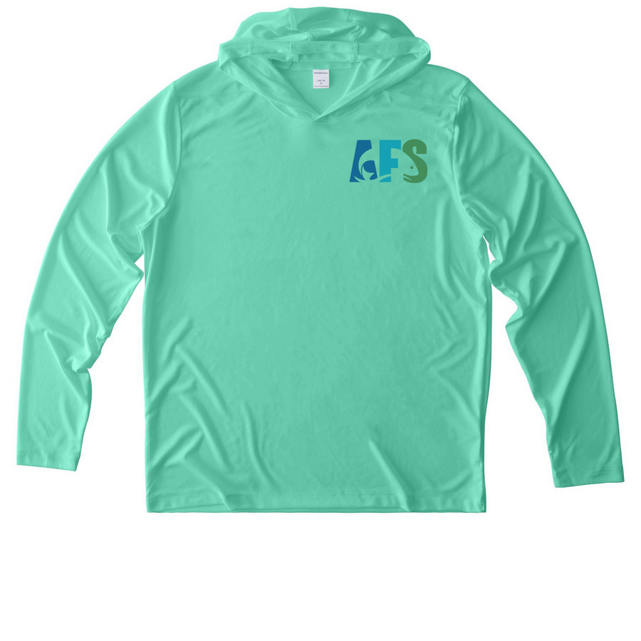 UV Long Sleeve Hoodie, a Bright Seafoam UV Performance Long Sleeve Hoodie