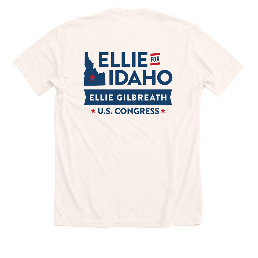 Get Your Boots On Tee (off-white), a Heather Natural Premium Unisex Tee (back-view)