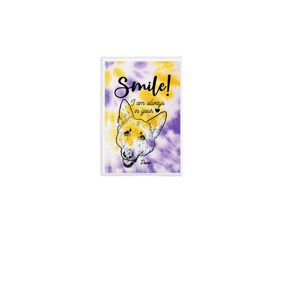 Yard Flag - Dozer's Smile, a White 12" x 18" Yard Flag