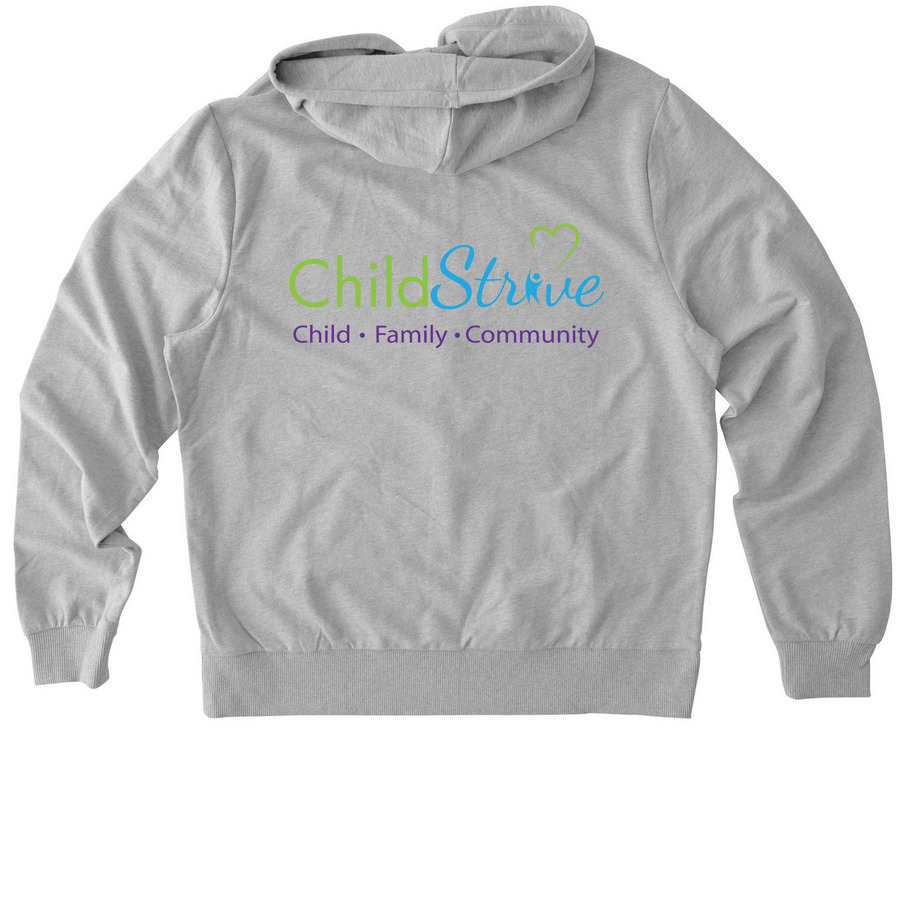 Zip Up Hoodies, Logo on Back, a Granite Grey Heather Allmade Organic French Terry Zip Up Hoodie (back-view)