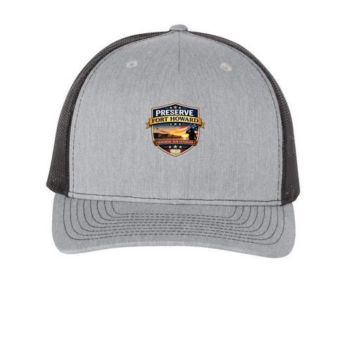 Protect Fort Howard&nbsp;, a Heather Grey/ Black Printed Five-Panel Trucker Cap