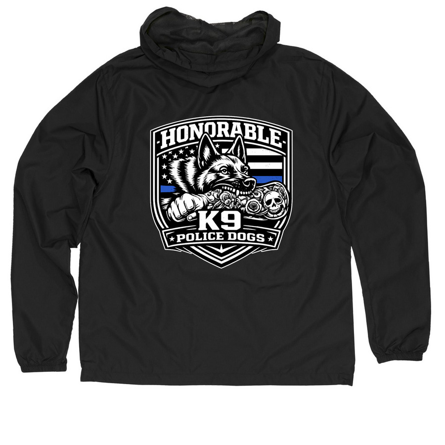 Windbreaker PD, a Black Quarter-Zip Windbreaker (back-view)
