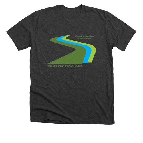 Where Our Paths Meet - Levee Loop Trail, a Dark Grey Heather Premium Unisex Tee