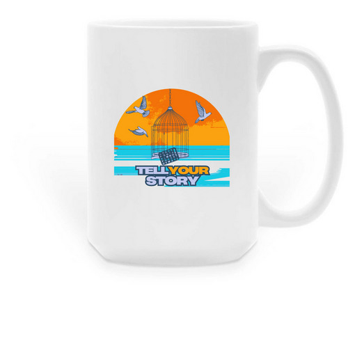 Tell your Story-Large Mug, a White Large Coffee Mug