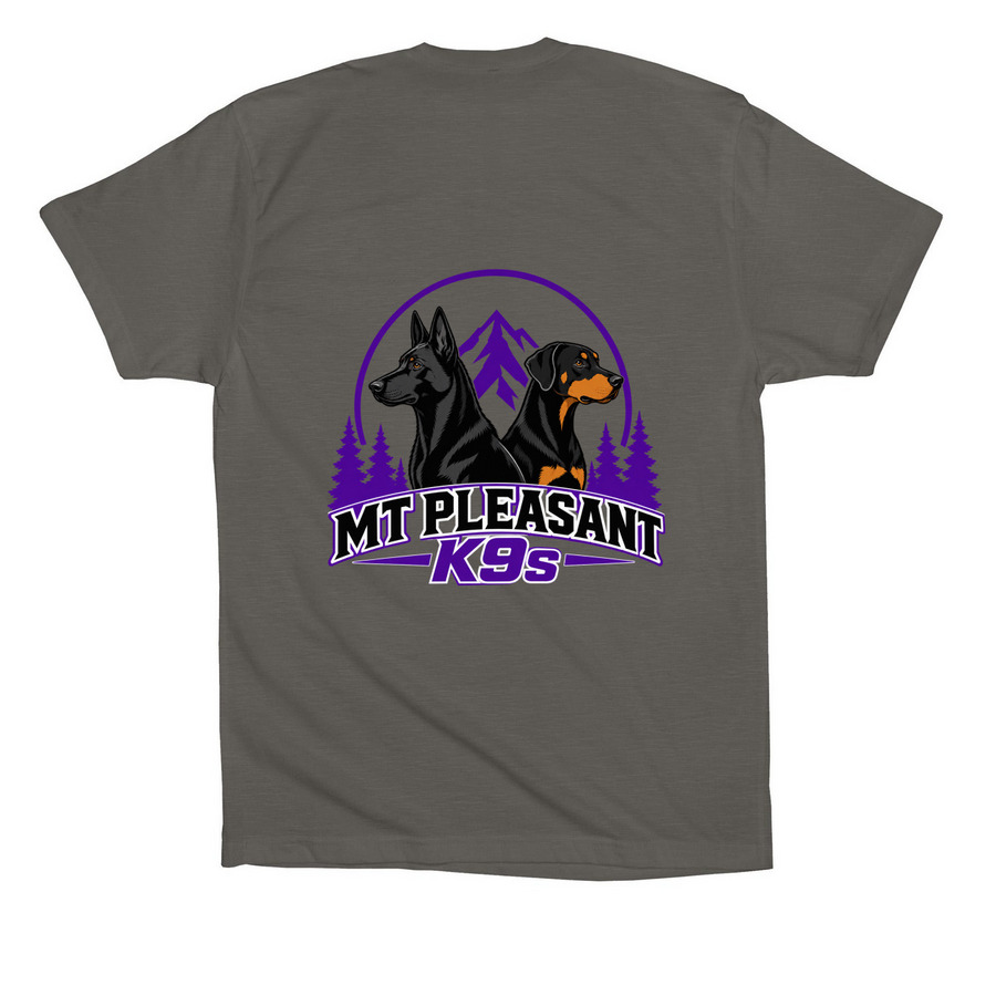 Mt Pleasant K9s, a Asphalt Premium Cotton Tee (back-view)