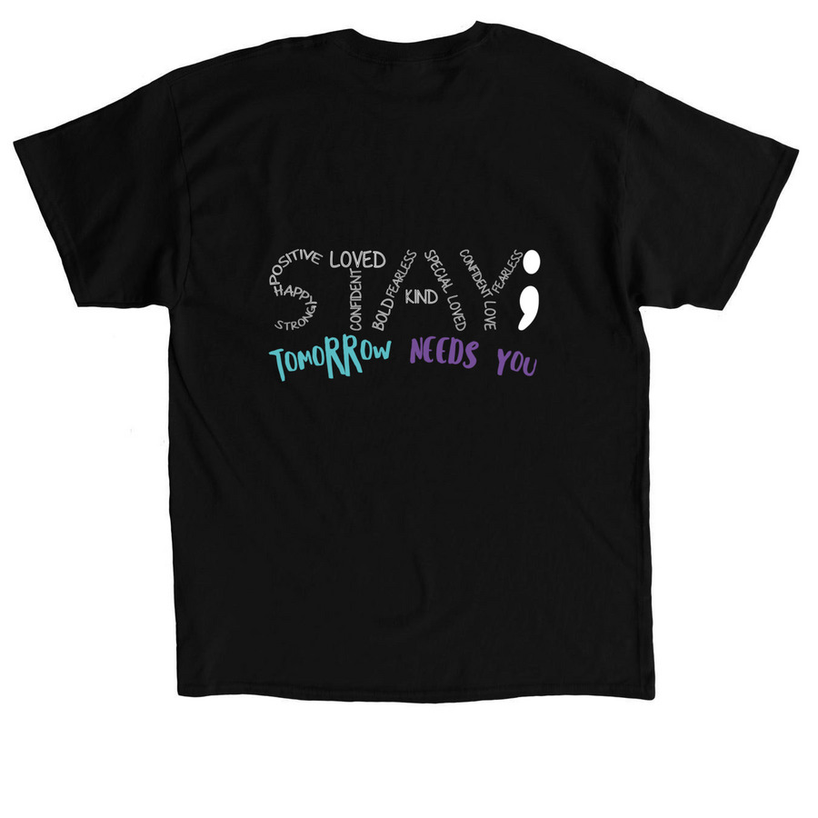 2026 AFSP Walk 2nd design, a Black Classic Unisex Tee (back-view)
