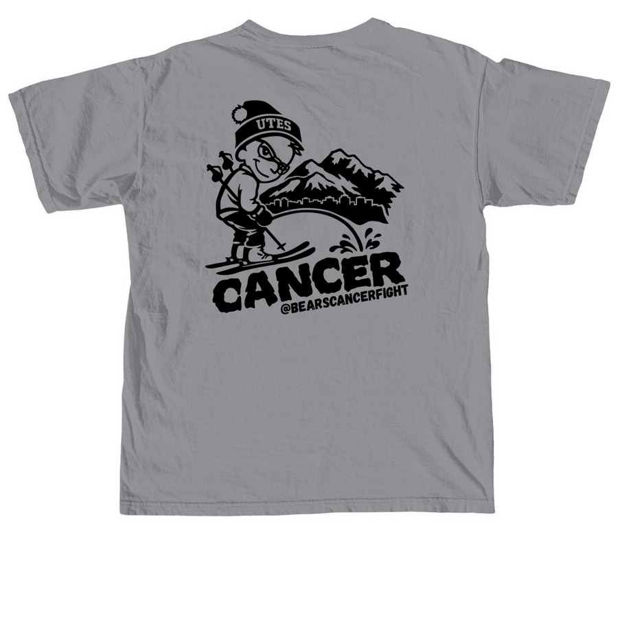 "CANCER CALVIN" T-Shirt, a Granite Comfort Colors Unisex Tee (back-view)