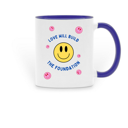 Love Is The Foundation, a Dark Blue Two-Tone Ceramic Mug