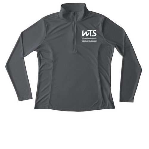 WTS Athletic Shirt, White Logo, a Iron Grey Women's Performance Quarter Zip Pullover