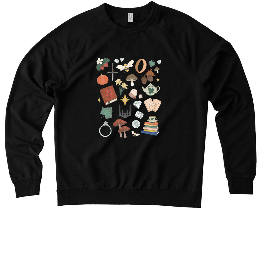 Into the Heart, a Deep Black Allmade Organic French Terry Crewneck Sweatshirt