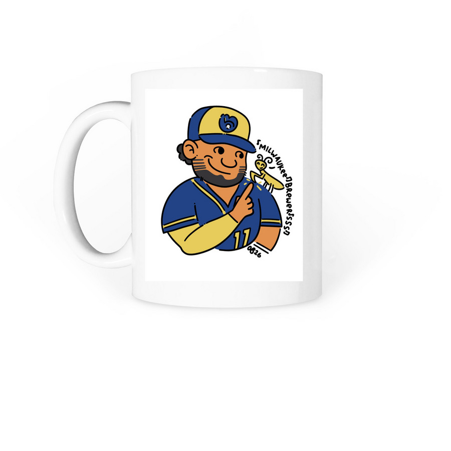 Praying Jackson, a White Coffee Mug (back-view)