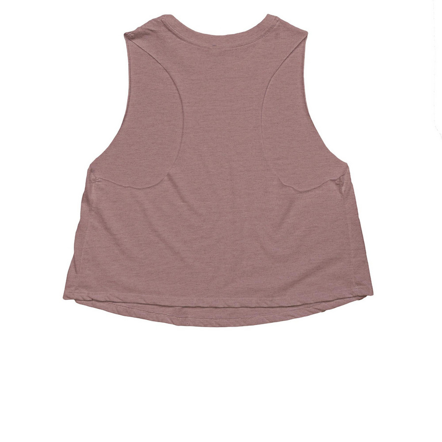 Hot Yoga Makes Me Wet&nbsp;, a Heather Mauve Women's Cropped Racerback Tank (back-view)
