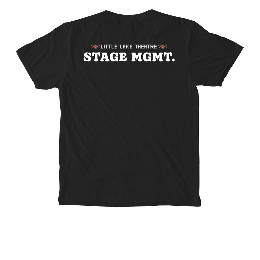 Little Lake Stage Management, a Black Comfort Colors Pocket Tee (back-view)