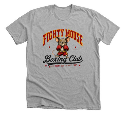 Fighty Mouse Boxing Club T-Shirt, a Athletic Heather Premium Unisex Tee
