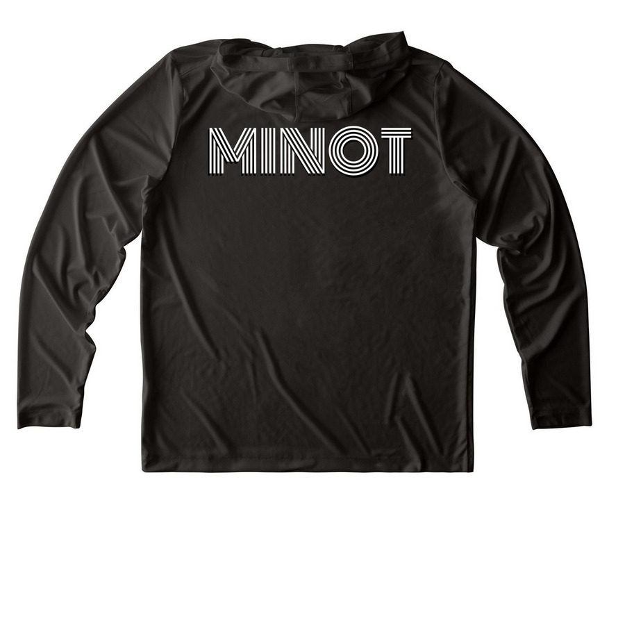 Bomb Wing Cartoon Performance Hoodie, a Black UV Performance Long Sleeve Hoodie (back-view)