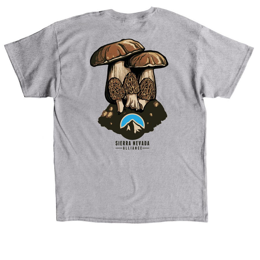 Alliance Apparel: Mushrooms (Back of shirt), a Sport Grey Classic Unisex Tee (back-view)