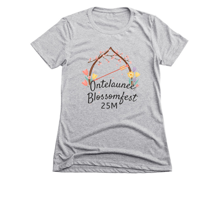 Ontelaunee Blossomfest 25M T-Shirt, a Dark Heather Grey Women's Slim Fit Tee