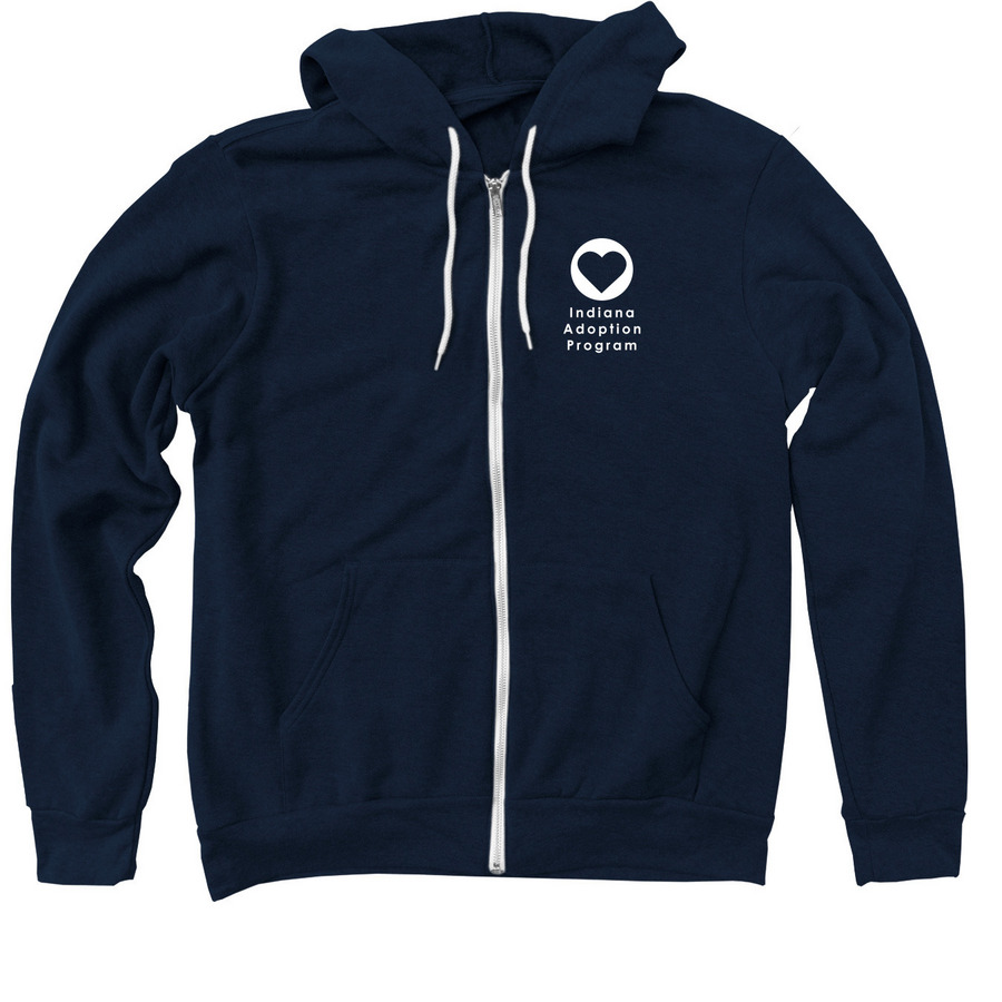 IAP Heart Pocket, a Navy Zip Up Hoodie
