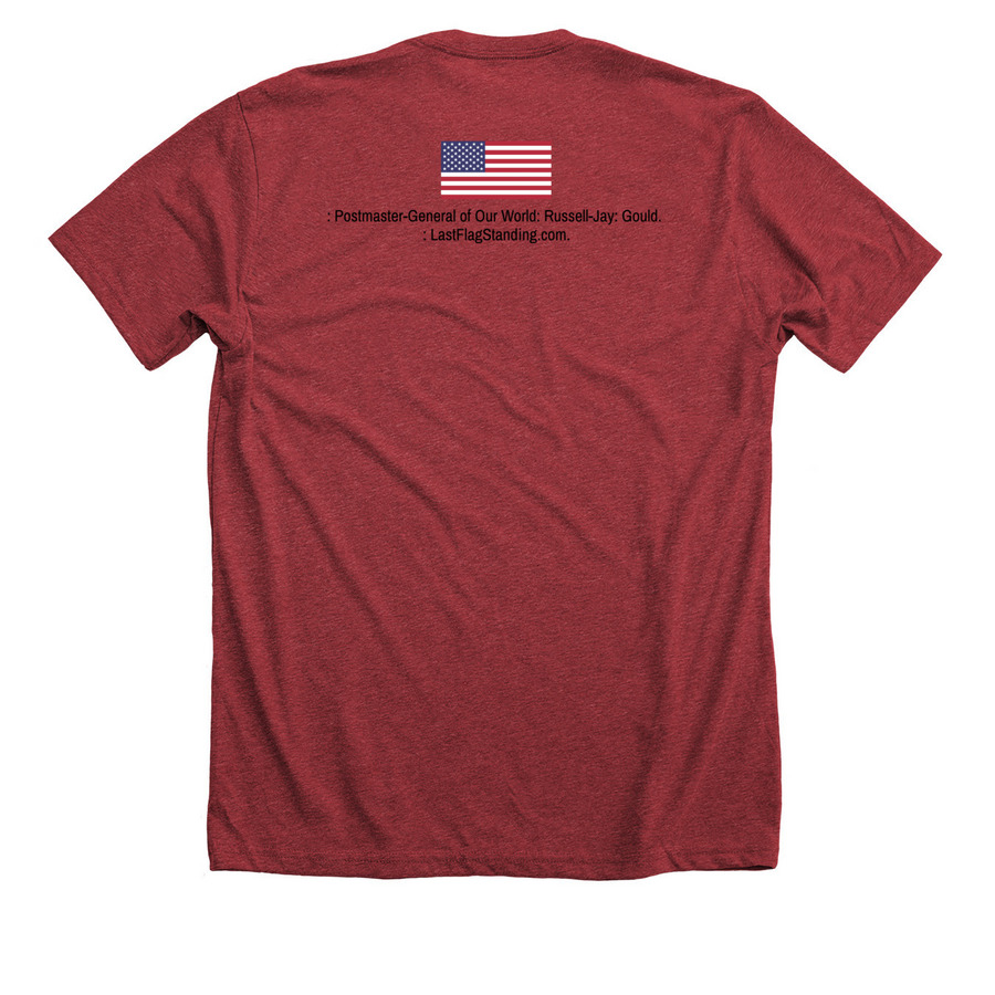 : GALACTIC-SOVEREIGN., a Heather Canvas Red Premium Unisex Tee (back-view)