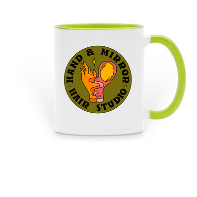 Mugs, a Green Two-Tone Ceramic Mug