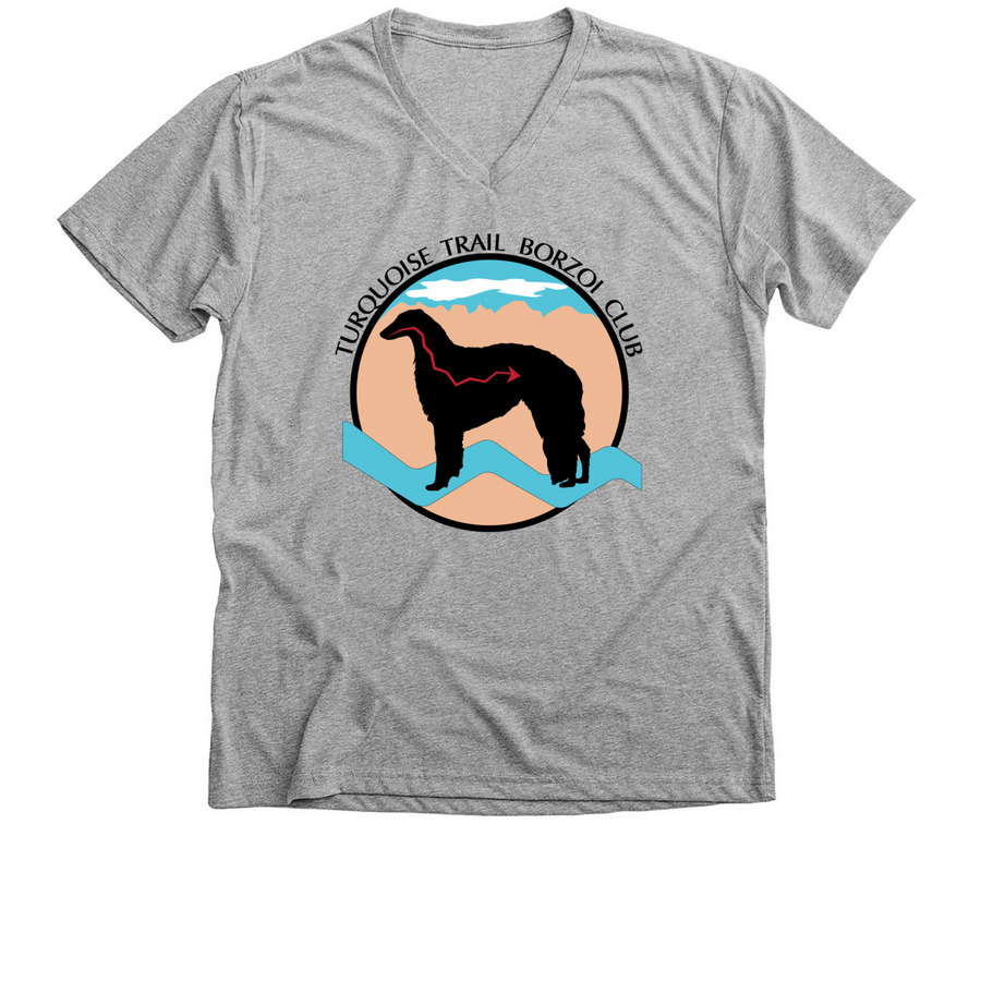 Turquoise Trail Borzoi Club, a Athletic Heather Premium V-Neck Tee