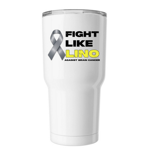 FIGHT LIKE LINO TUMBLER, a White Insulated Tumbler