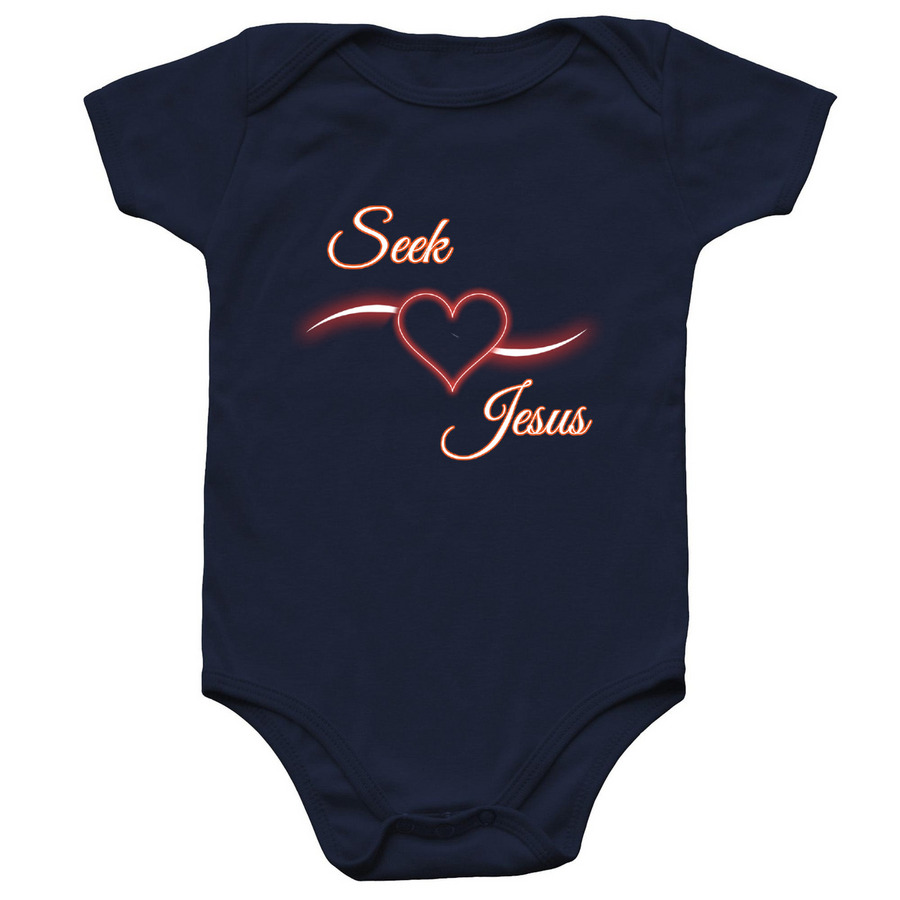 SEEK JESUS - INFANT&nbsp;, a Navy Infant Onesie
