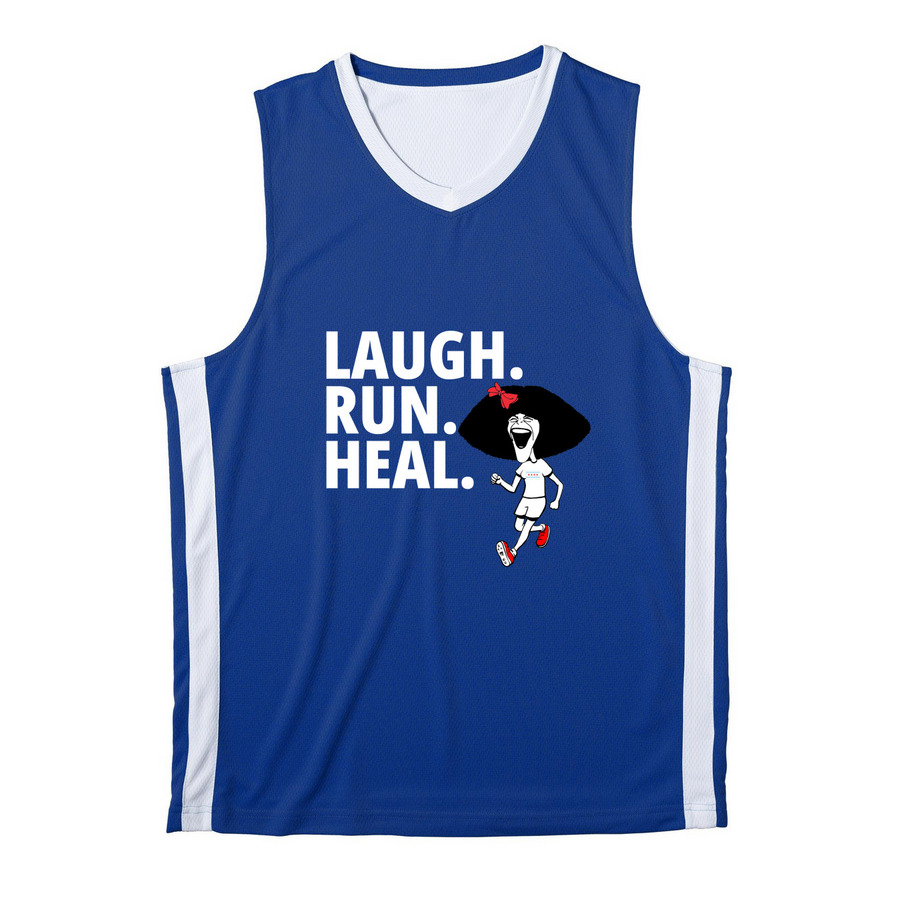 Team Gilda '26: Laugh. Run. Heal., a True Royal/ White Reversible Basketball Jersey