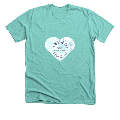 Let's Talk Tie Dye, a Heather Sea Green Premium Unisex Tee